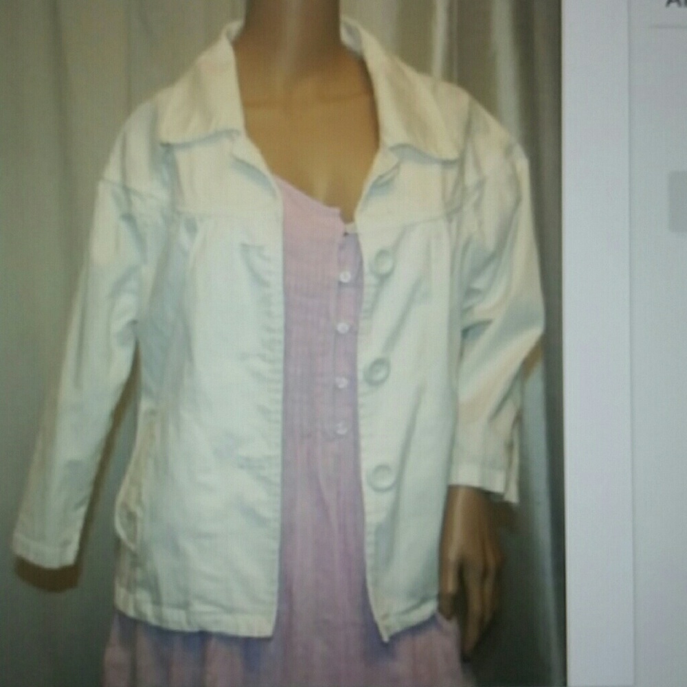 Button-up denim Blazer Bolero jean jacket top XL
