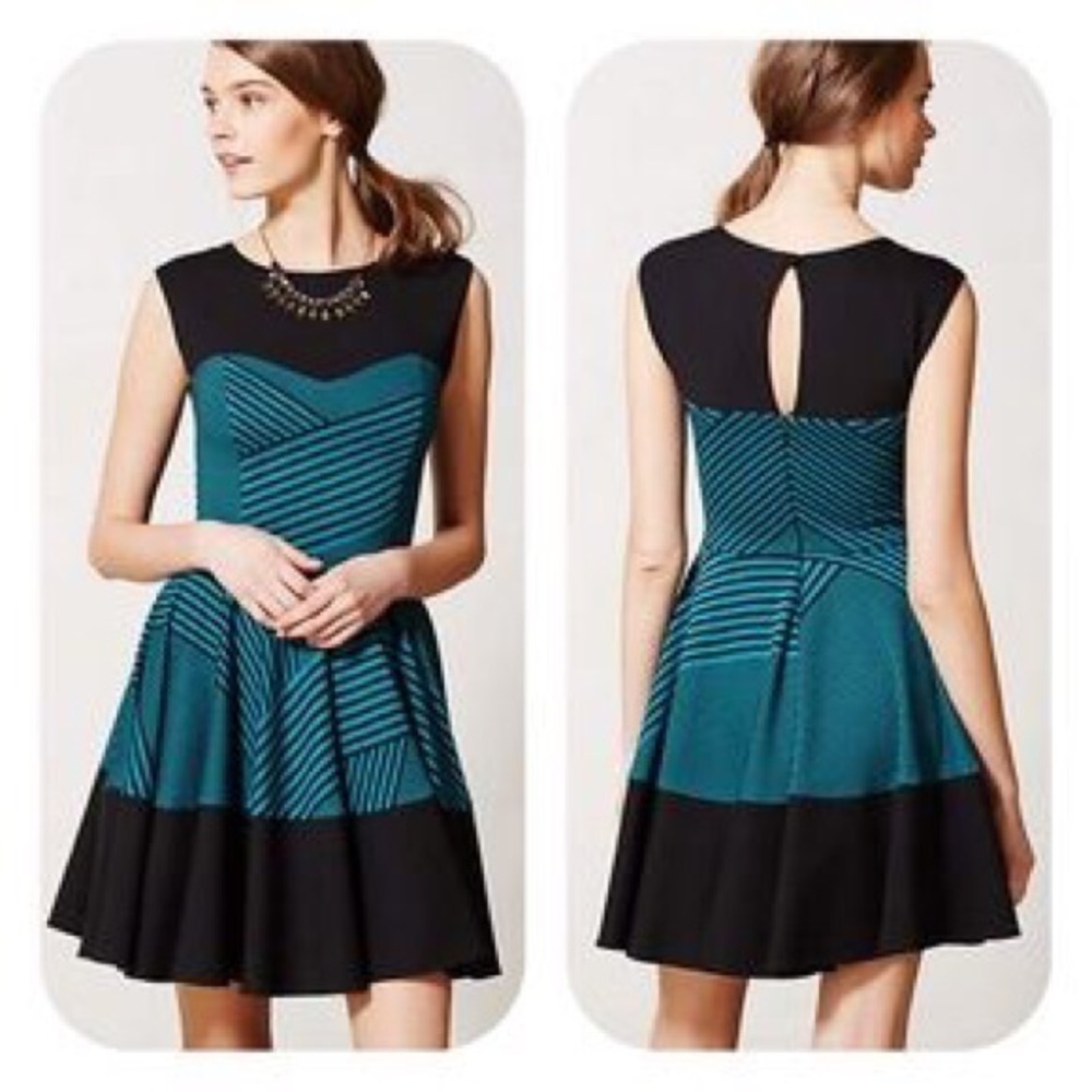 Anthropologie Eva Franco Striped Swing Dress 👗🖤