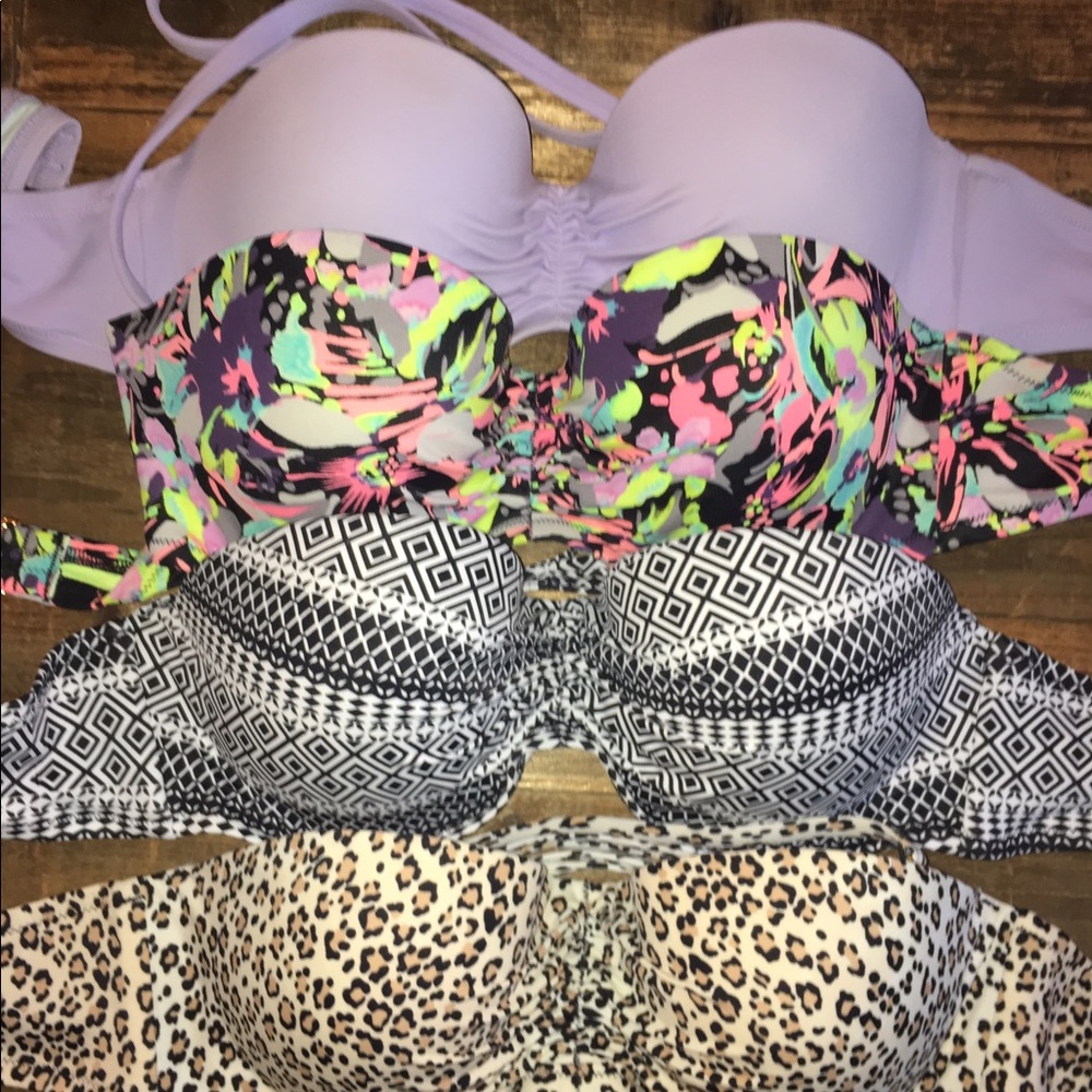 Victoria secret set of 4 bikini tops, size 34D