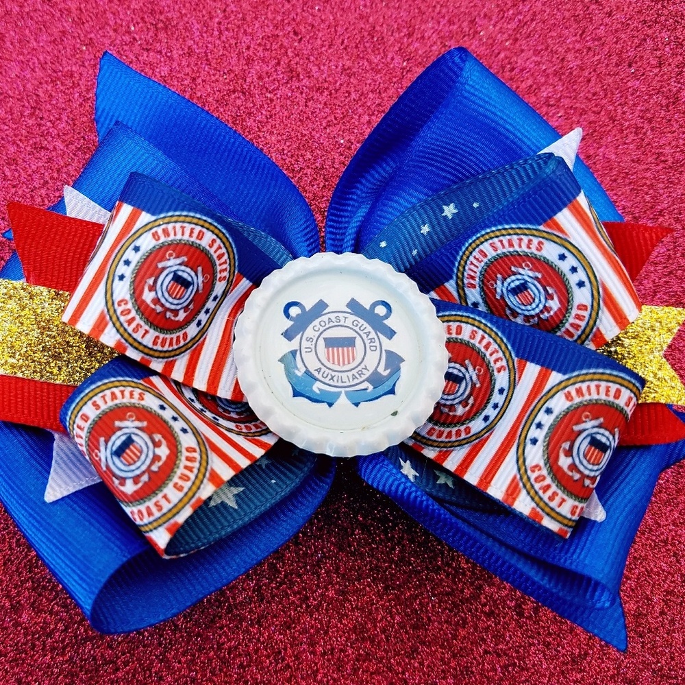 Coast Guard Bottle cap Hair Bow