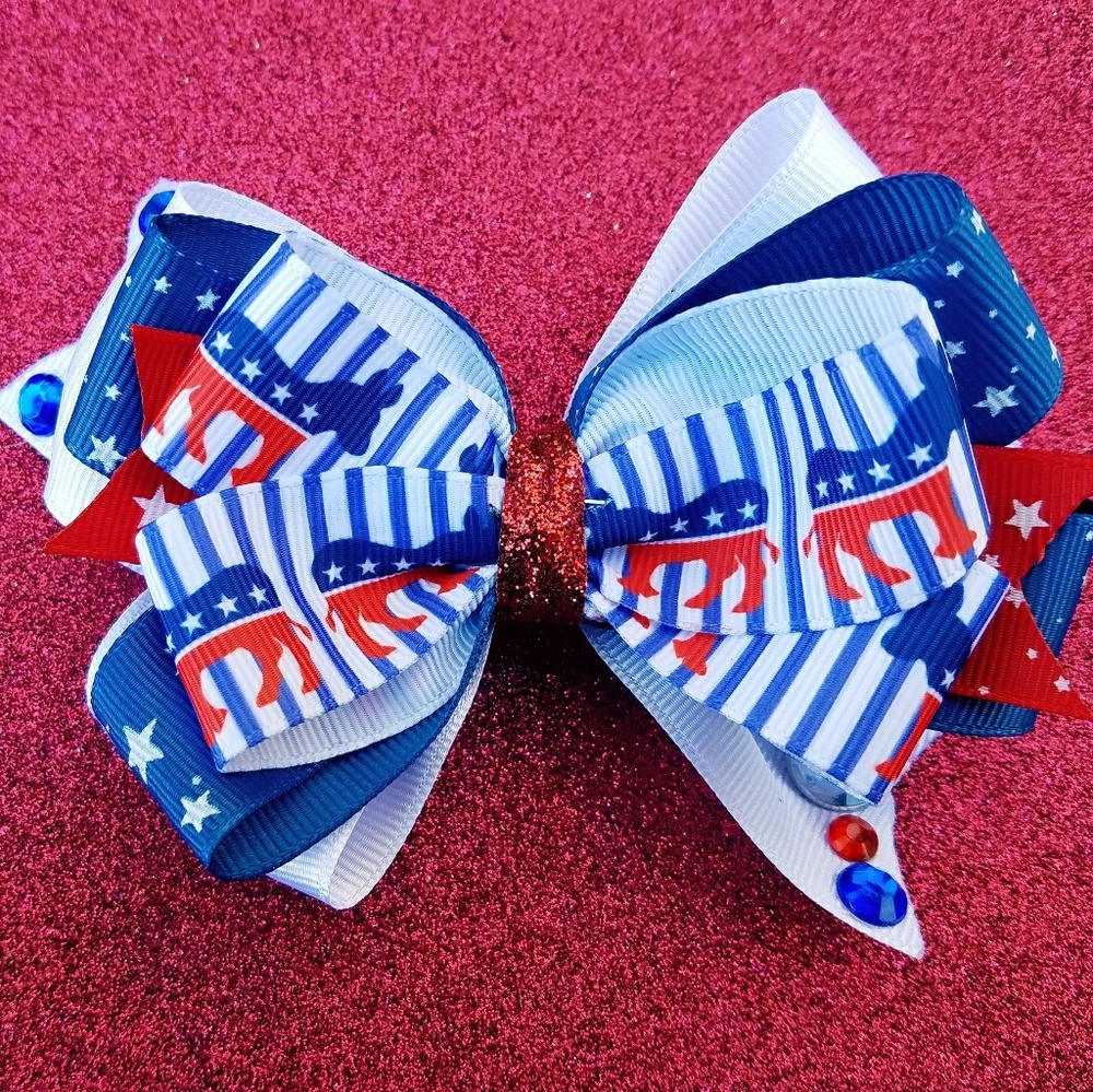 Democratic Party Hair Bow