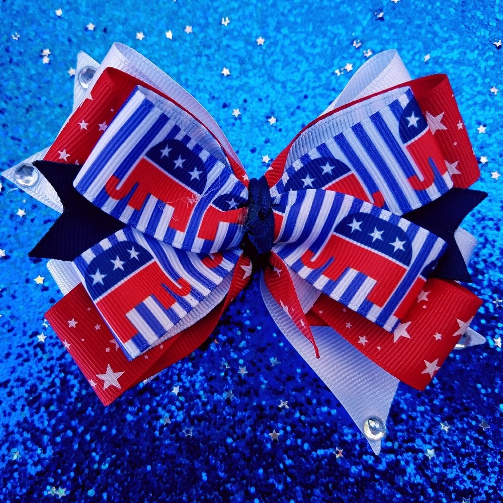 Republican Party Hair Bow