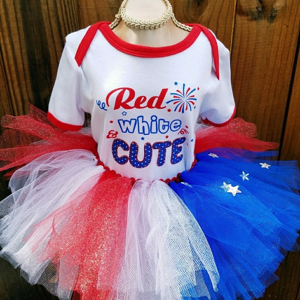 4th July Red White and Cute 3pc set