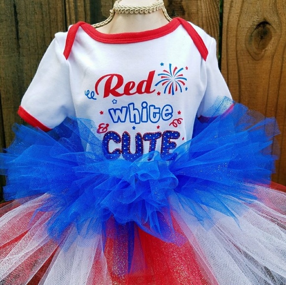Red White and Cute 4th July 3pc set - Picture 1 of 4