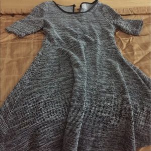 Grey black flare dress