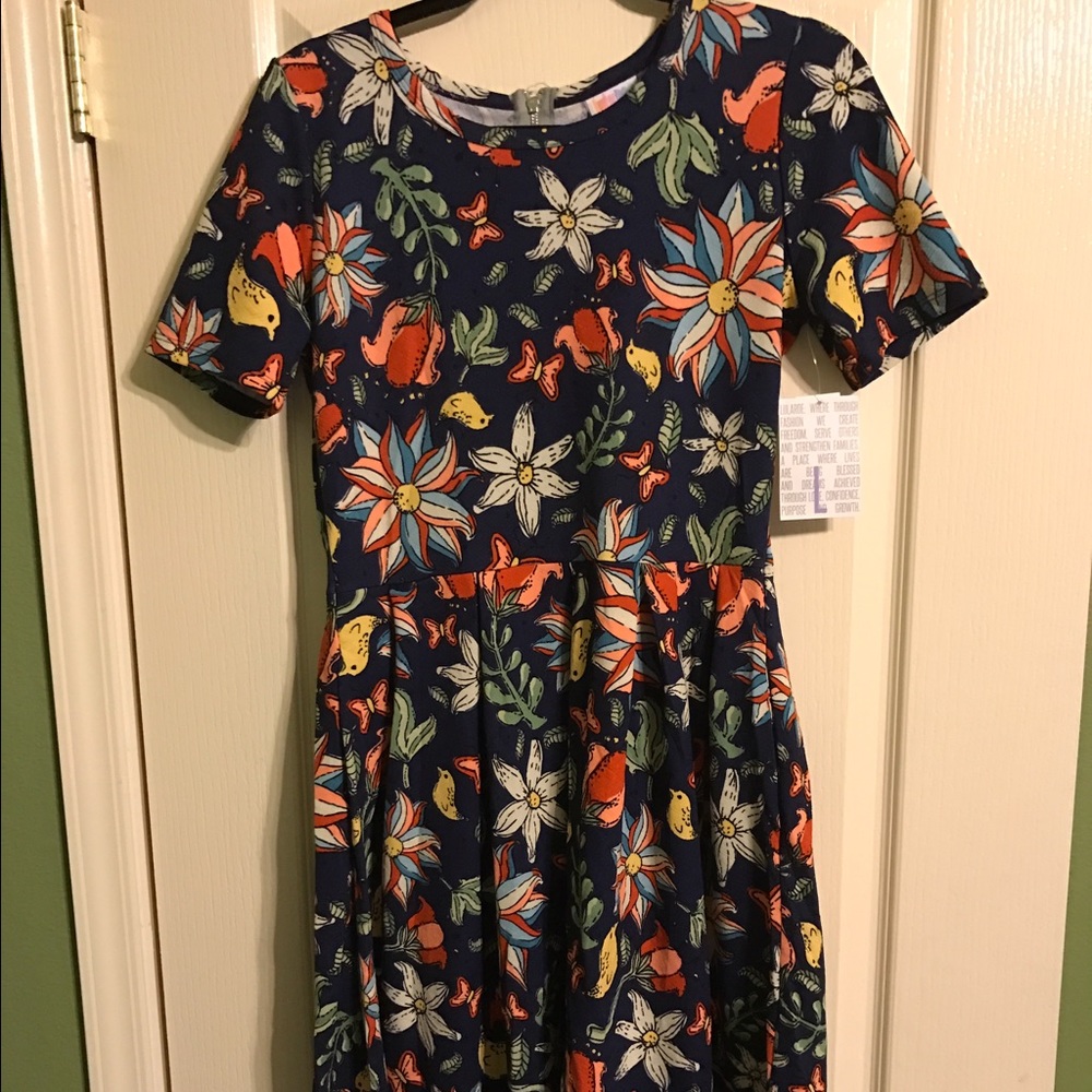 Beautiful Bold Floral LulaRoe Amelia - BNWT