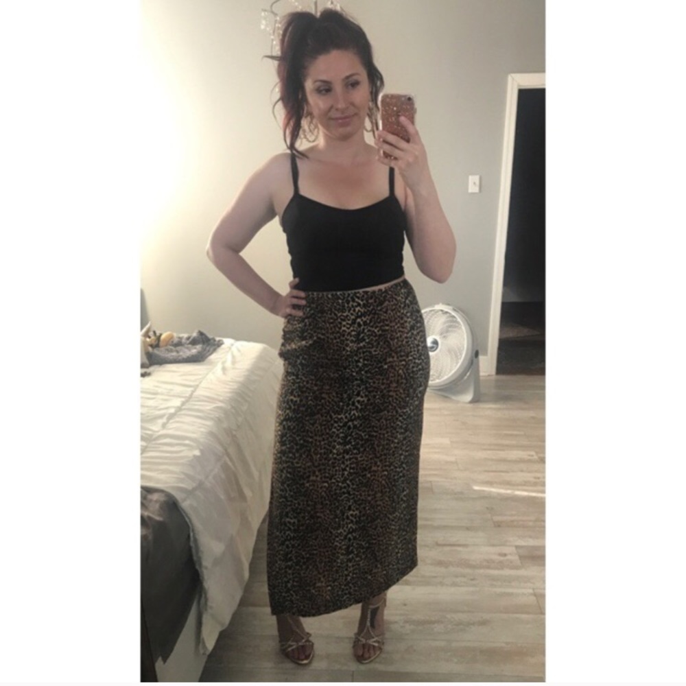90's Leopard Maxi Skirt