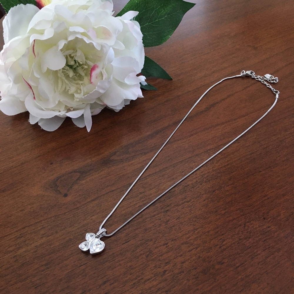 Swarovski crystal 3 heart silver necklace
