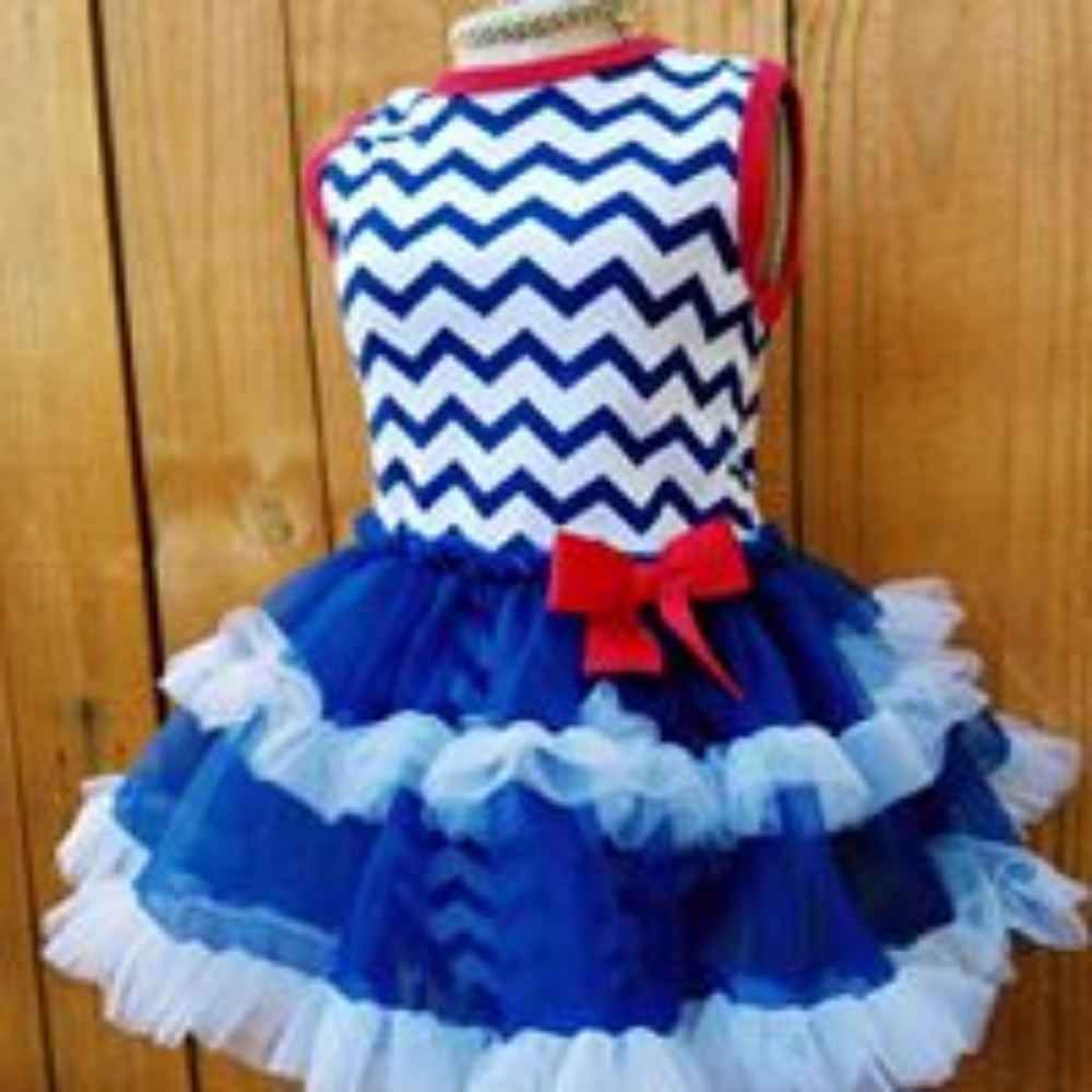 Chevron Navy Red White and Cute 2pc Set