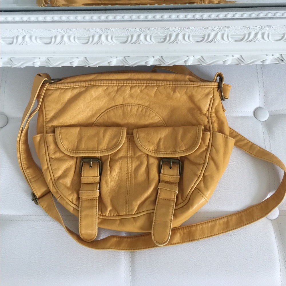 Yellow crossbody purse Boho