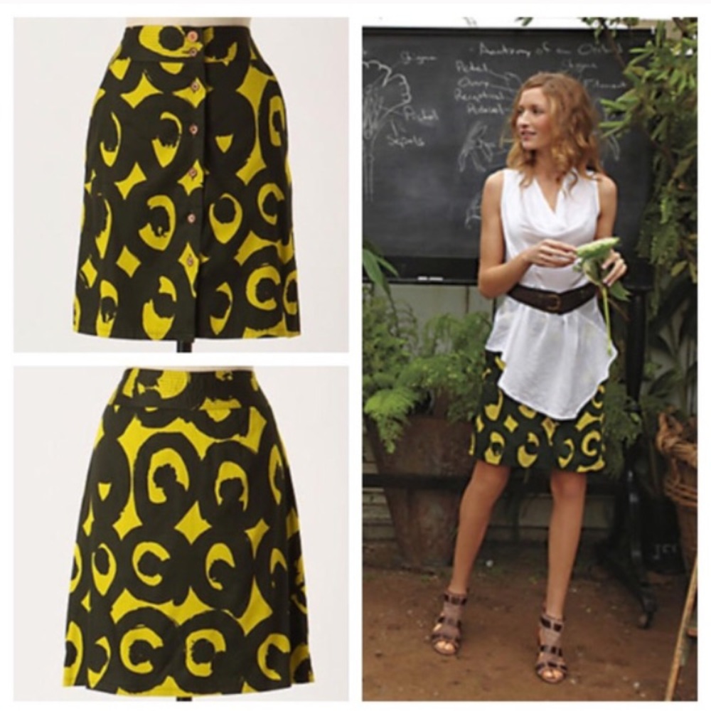 Anthropologie Marimekko Button Skirt