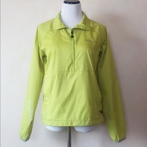 Columbia Half Zip Windbreaker Chartreuse Green