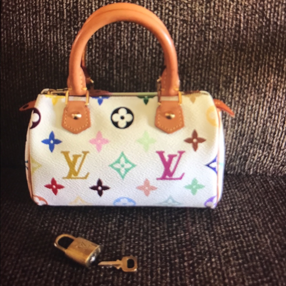 💯%Authentic Mini speedy LV multicolor