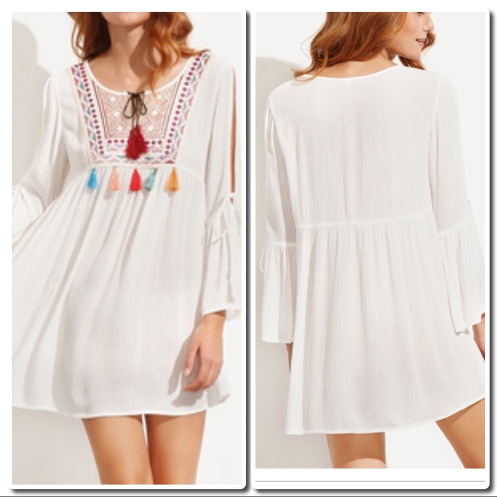 Embroidered Bell Sleeve Tunic - Picture 3 of 3