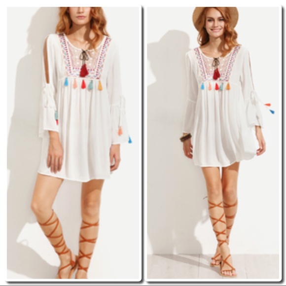 Embroidered Bell Sleeve Tunic - Picture 2 of 3