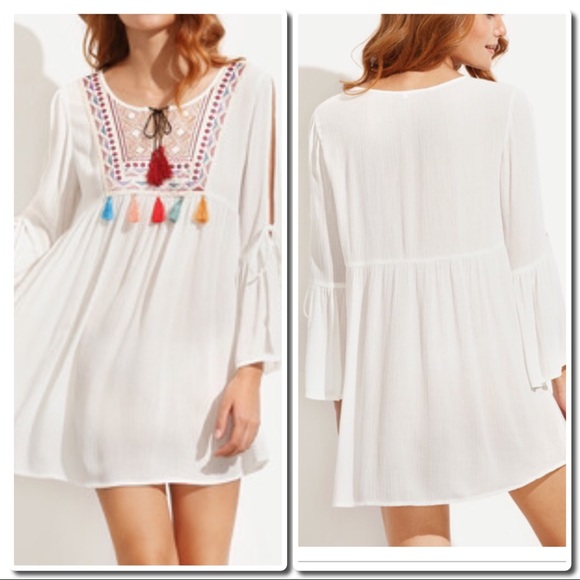 Embroidered Bell Sleeve Tunic - Picture 3 of 3