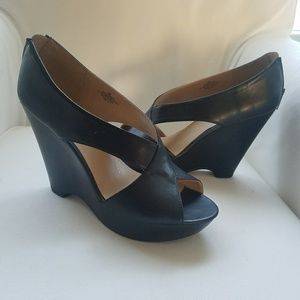 Nine west crisscross peep toe wedge heel 10m