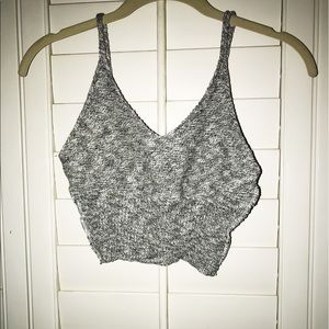 Grey Knitted Crop Top