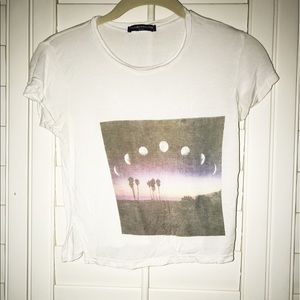 Brandy Melville Moon Palm Trees Crop Top