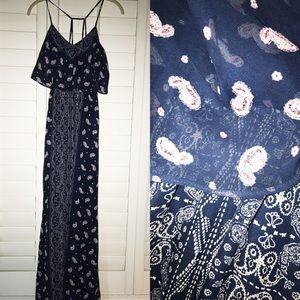 Sheer Navy Blue Maxi Dress
