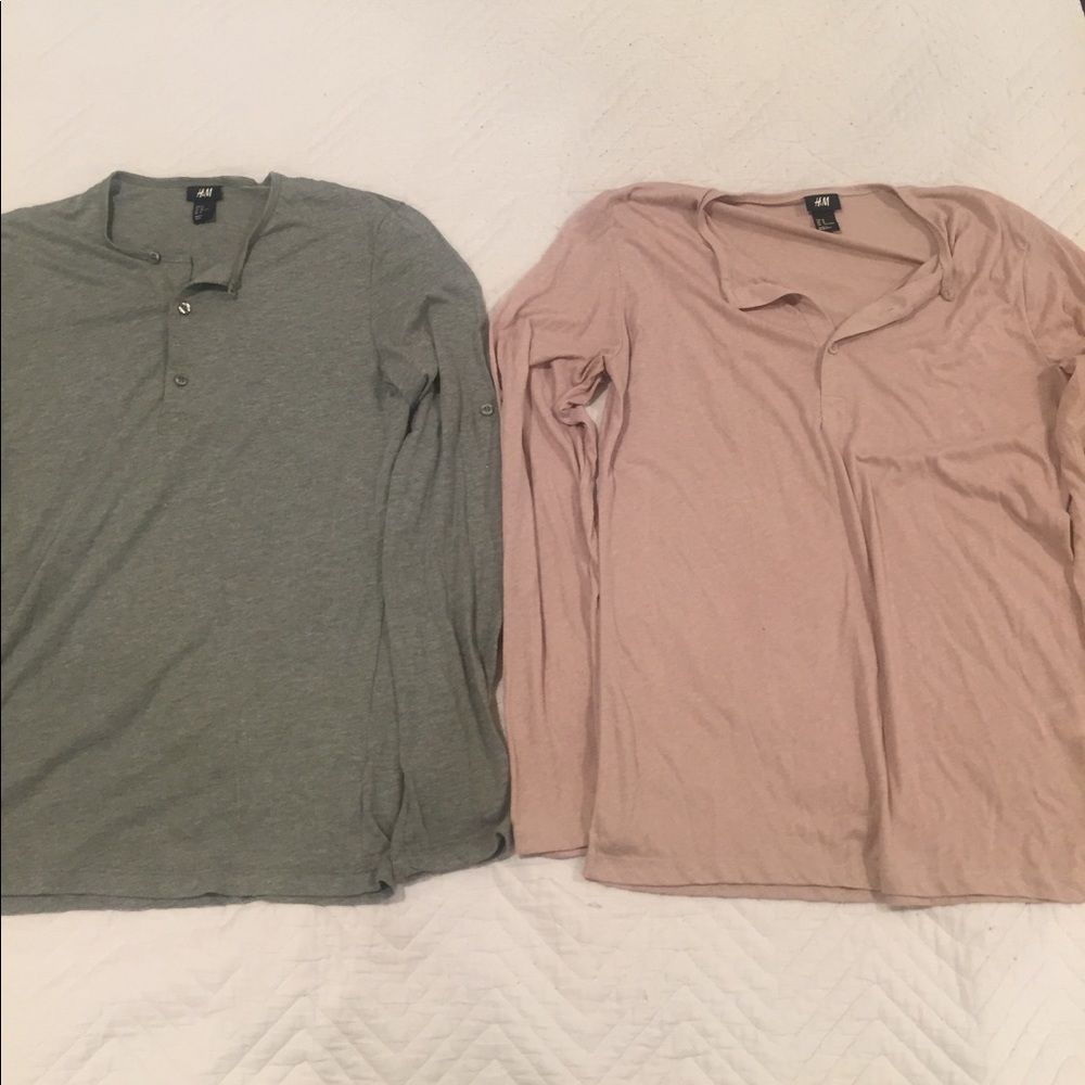 H&M Two Long-Sleeve Henley Tees