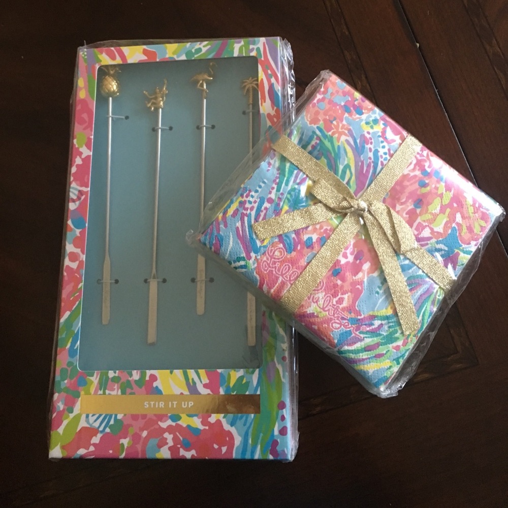 Lilly Pulitzer Napkins and Drink Stirrers GWP
