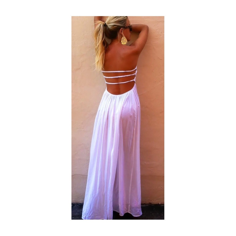 White, backless white maxi dress