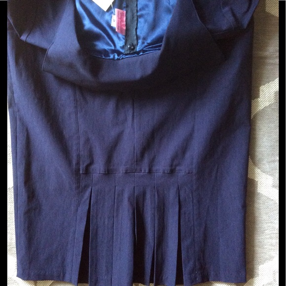 Pinup Couture Lorelei Wiggle Dress Navy Blue - Picture 6 of 8