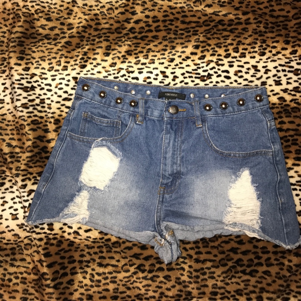 Forever 21 shorts size 27 denim silver studs