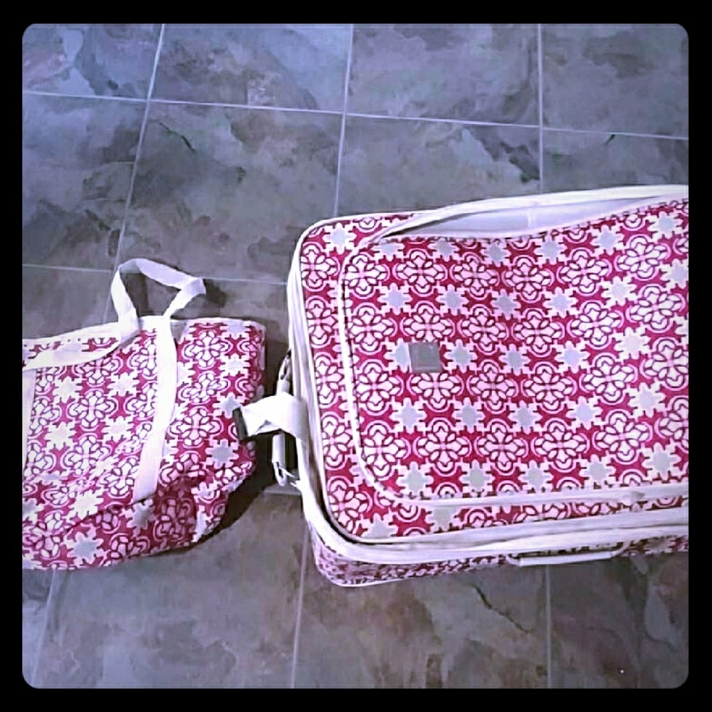 Suitcase (with wheels) and matching bag!