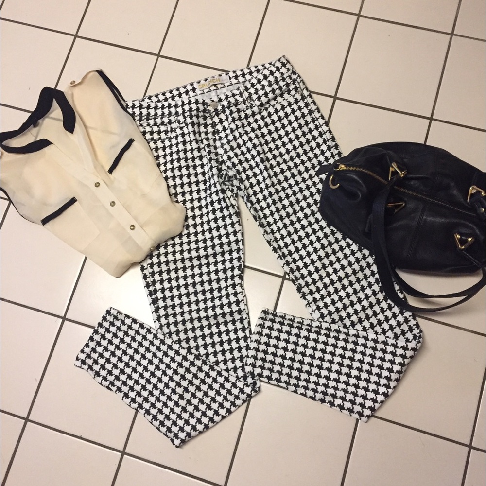 Black White Crunch Skinny jeans-