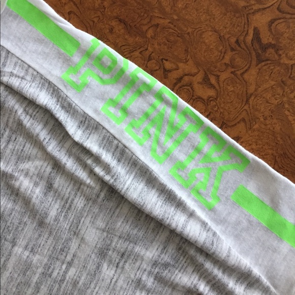 Gray and white workout tank Victoria's Secret PINK - Picture 2 of 4