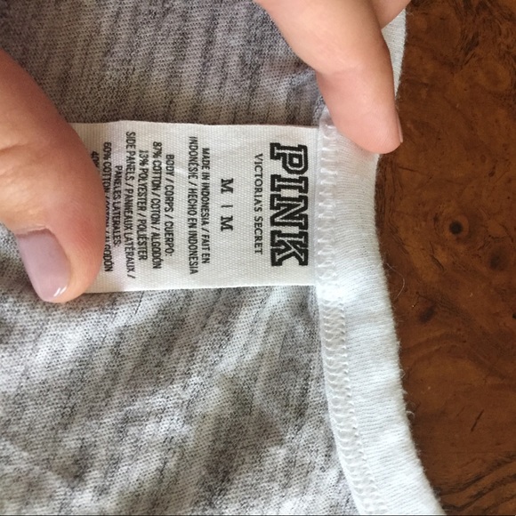 Gray and white workout tank Victoria's Secret PINK - Picture 3 of 4
