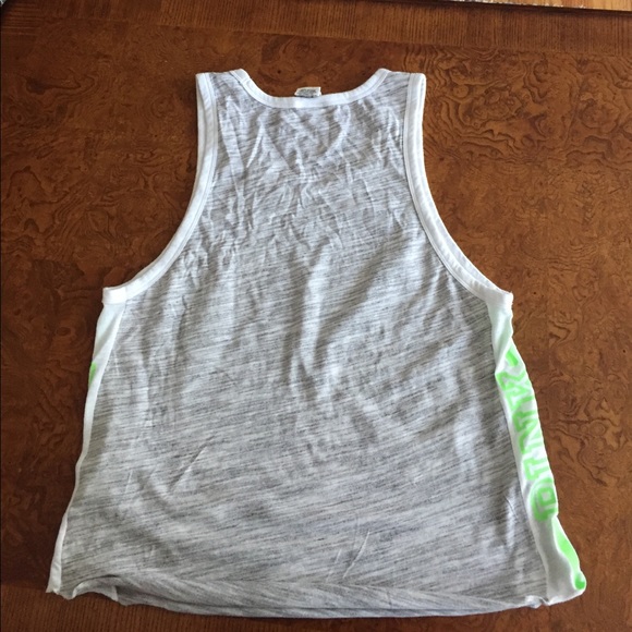 Gray and white workout tank Victoria's Secret PINK - Picture 4 of 4