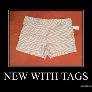 Beautiful Tan & White Geometric Design Shorts.