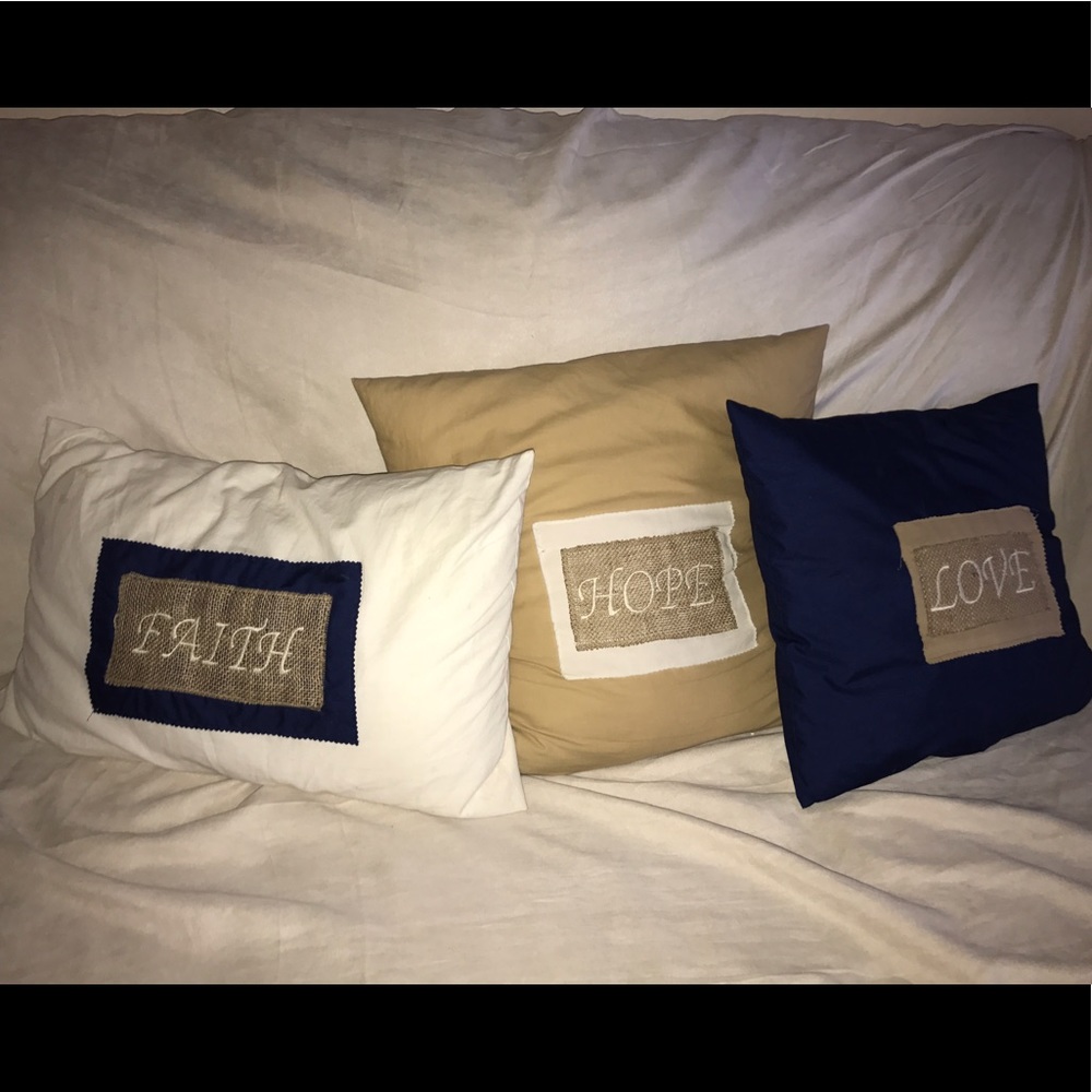 Faith, Hope, Love throw pillows 💓