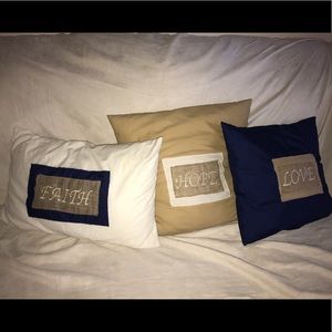 Faith, Hope, Love throw pillows 💓