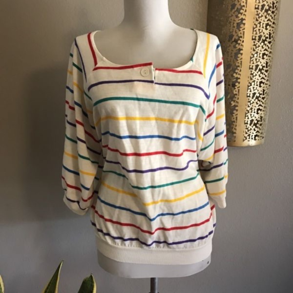 VINTAGE striped rainbow blouse SOLD