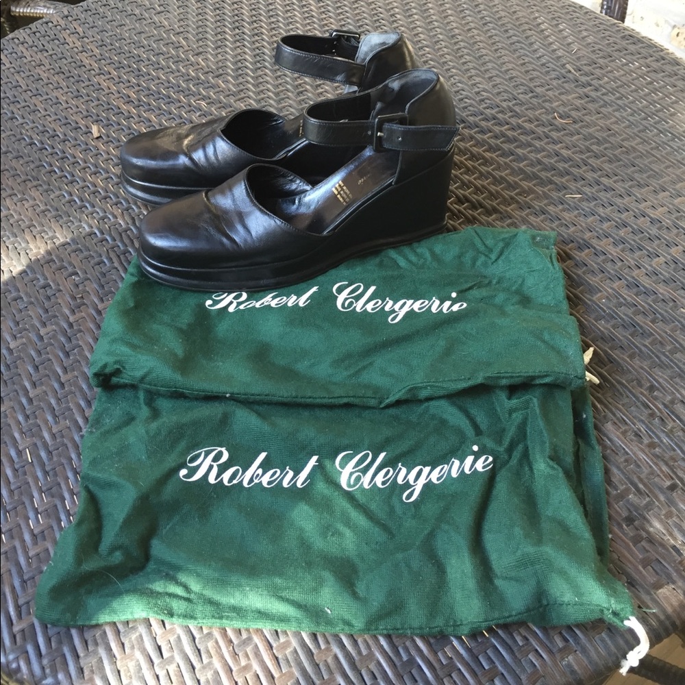 Robert Clergerie ankle strap wedge shoes!