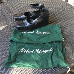 Robert Clergerie ankle strap wedge shoes!