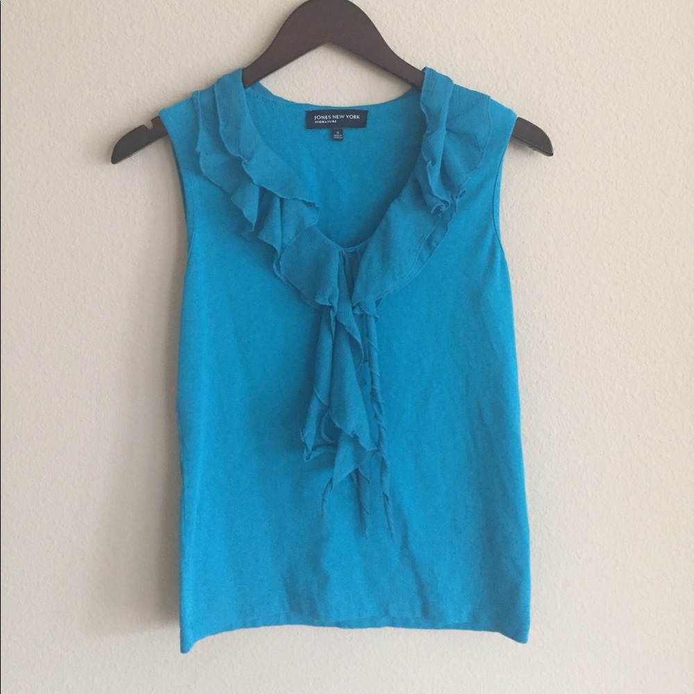 Jones New York Aqua Blouse Small