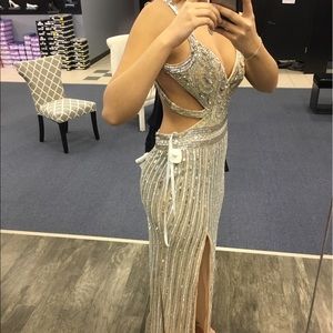 Nude Silver sparkle dress