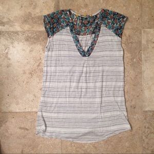 SALE!!! Anthropologie floral and stripe tee