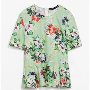 SOLD via consignment- Floral Peplum Top | Zara | L