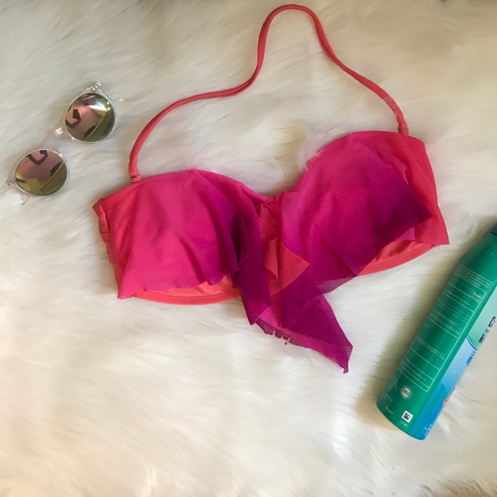 Two tone Hot Pink/Purple Bikini Top in Size M!