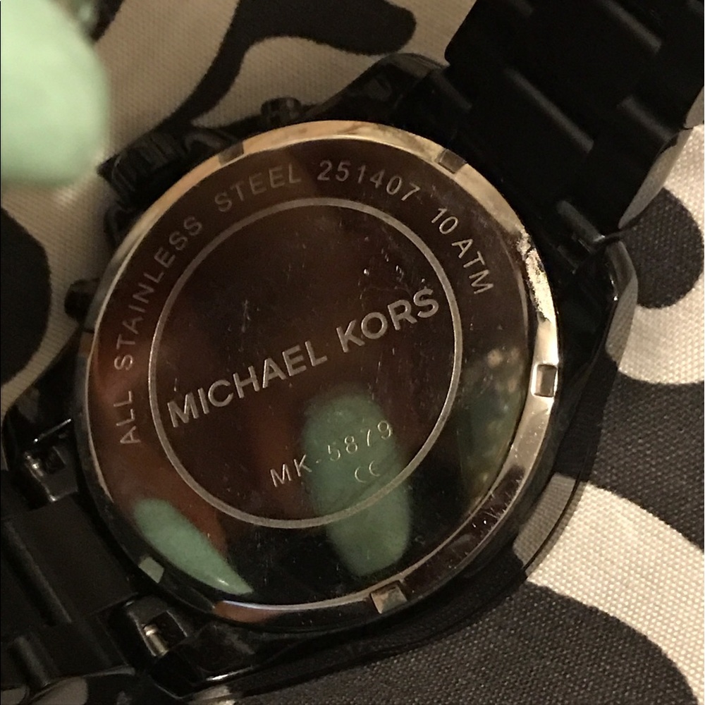 Black rose Mk chronograph women's watch