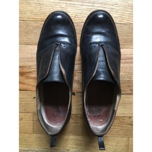 Black leather Splendid no-lace oxfords