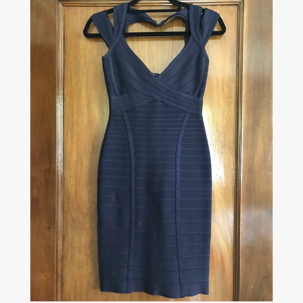 Herve Leger navy blue dress