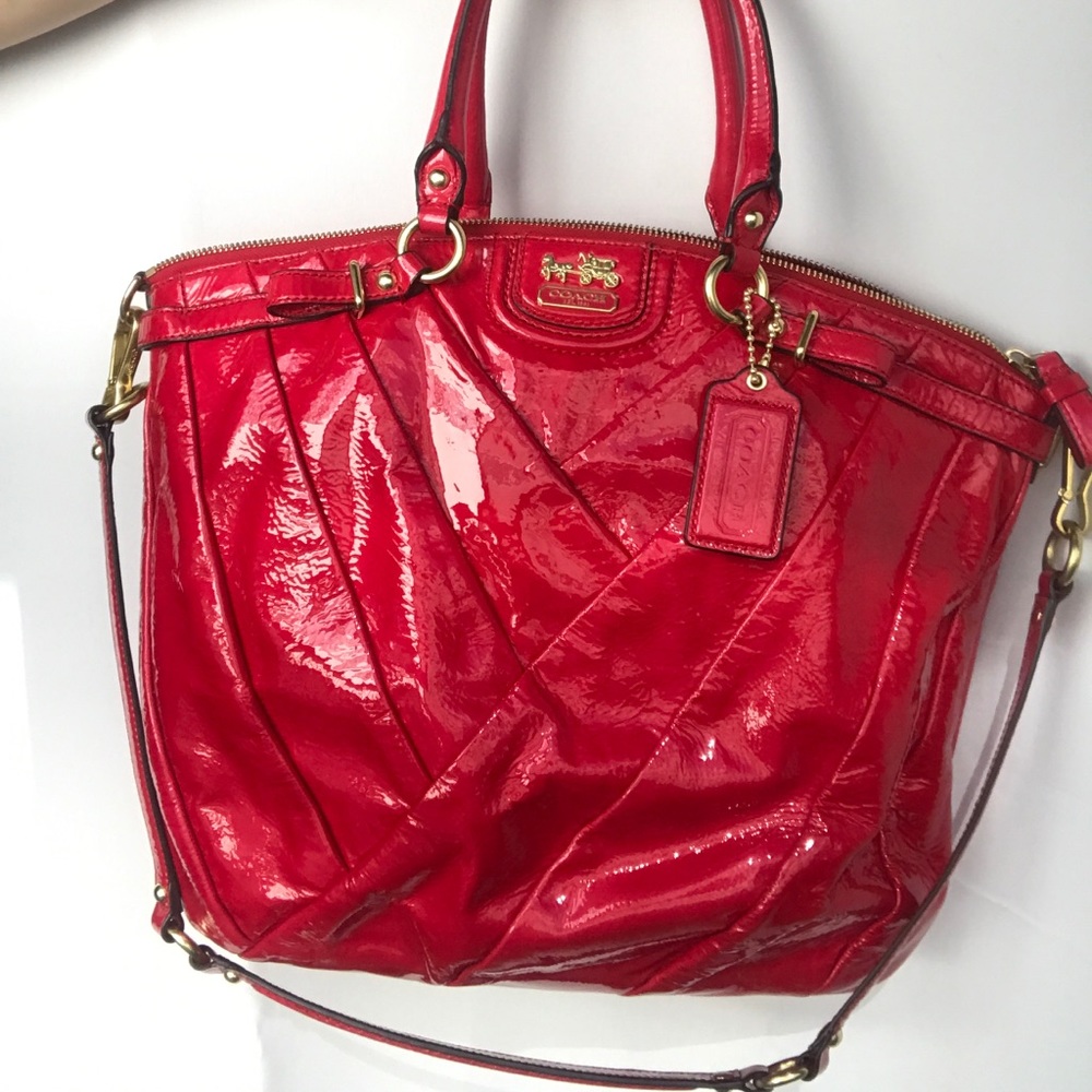 Patent Leather Strawberry colored Coach purse