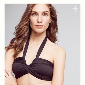 Seafolly Black Goddess Twist-Plunge Bikini Top